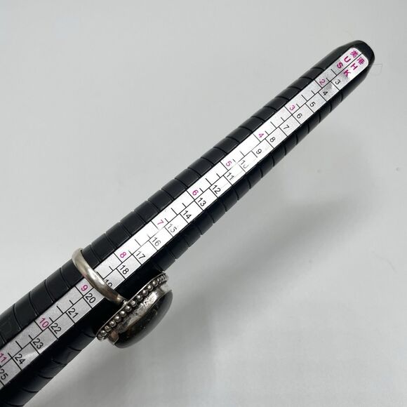 Labradorite Gemstone Silver Plated Rectangle Shaped Ring Statement Boho Sz 8.5 - Picture 5 of 6